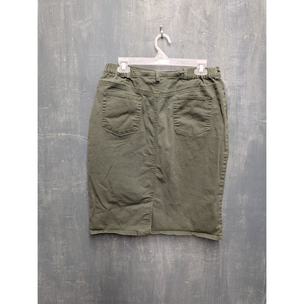 Bend Over Army Green Knee Length Denim Skirt Size 16 XL - Picture 4 of 9